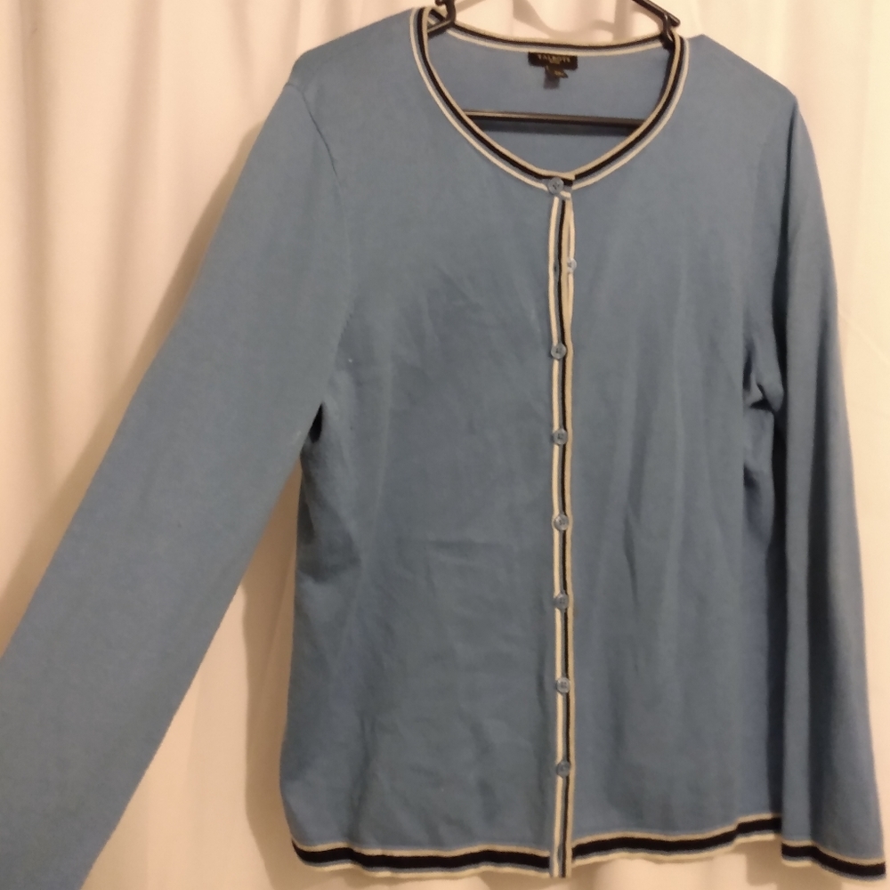 Blue button down Talbot's sweater size Large petite